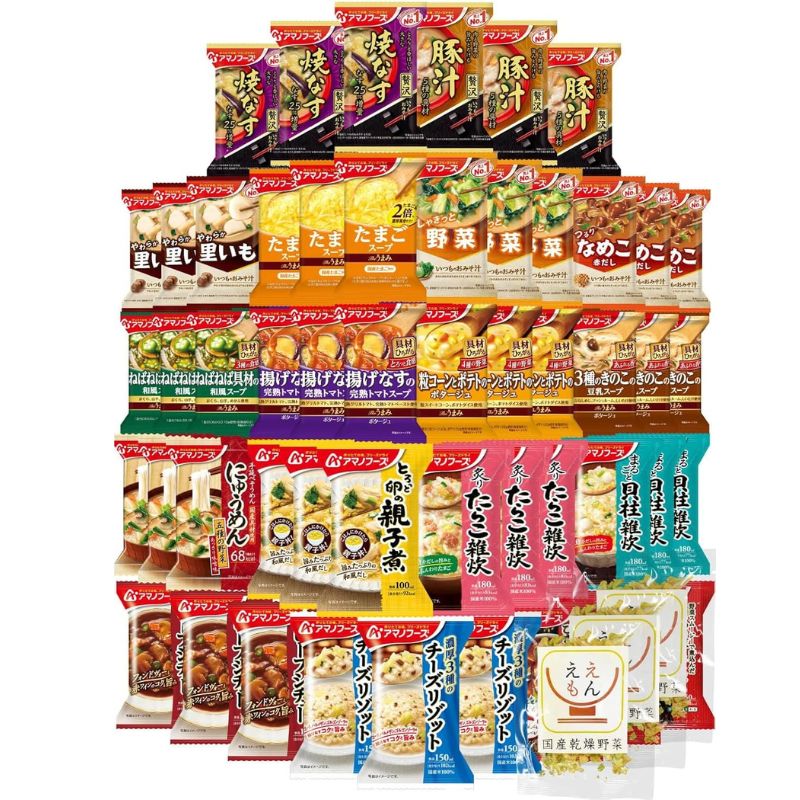 Amano Foods freeze-dried miso soup soup side dish Japanese/Western style lunch 51 meals assortment set instant food preserved food individually wrapped bulk purchase