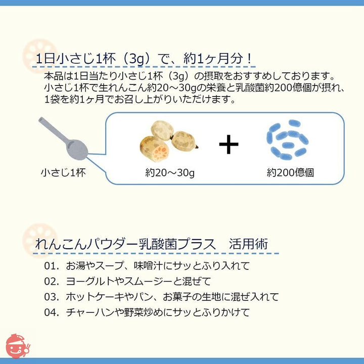 徳島産れんこんパウダー乳酸菌プラス 100g（徳島産れんこん 保存料不使用）の画像