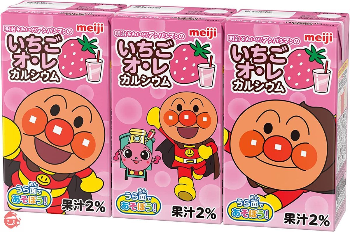Meiji Soreike! Anpanman's Strawberry Ole Calcium 125ml [Paper Pack