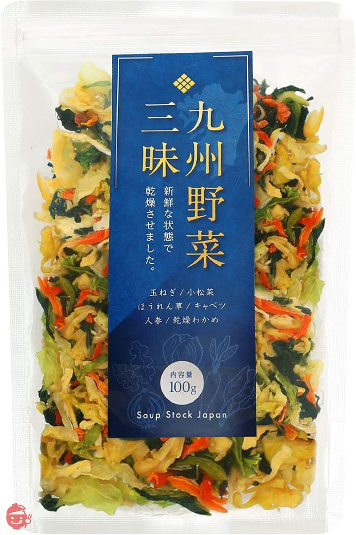 九州野菜三昧 乾燥野菜 国産 無添加 野菜 5種類 わかめ ミックス 100g (1袋)の画像