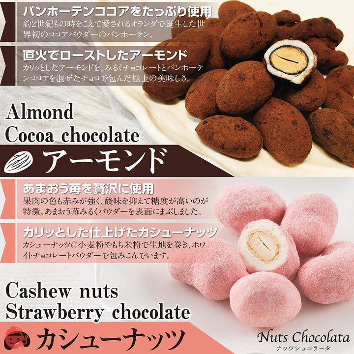 ギフト お菓子 花 贅沢ナッツショコラータ4種×3袋(12袋)詰め合わせ チョコ アーモンドココア ピーカンナッツキャラメル カシューナッツ 苺チョコ ホワイトチョコ 岩塩 チョコレート スイーツ 贈り物 ナッツチョコ 高級 個包装の画像