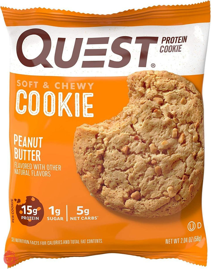 Quest Nutrition プロテインクッキー、高タンパク質、低炭水化物、グルテンフリー、大豆フリー、 ピーナッツバターの画像