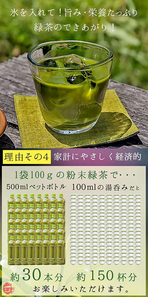 茶葉まるごと Honjien tea ほんぢ園 日本茶 鹿児島産 粉末緑茶 100g×10袋 (1kg) セット 煎茶 パウダー ／セ／ Tの画像