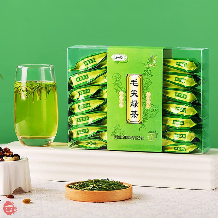 緑茶 200g/7oz - 信陽毛建茶 - 中国緑茶 - 26個入りティーバッグ - 甘くまろやかの画像