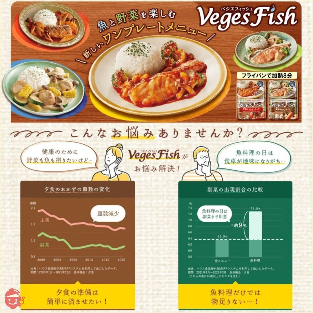 ハウス VegesFish (ベジズフィッシュ) 完熟トマトガーリックソース 210g×4個 [魚と野菜で作るワンプレーとディッシュメニュー]の画像