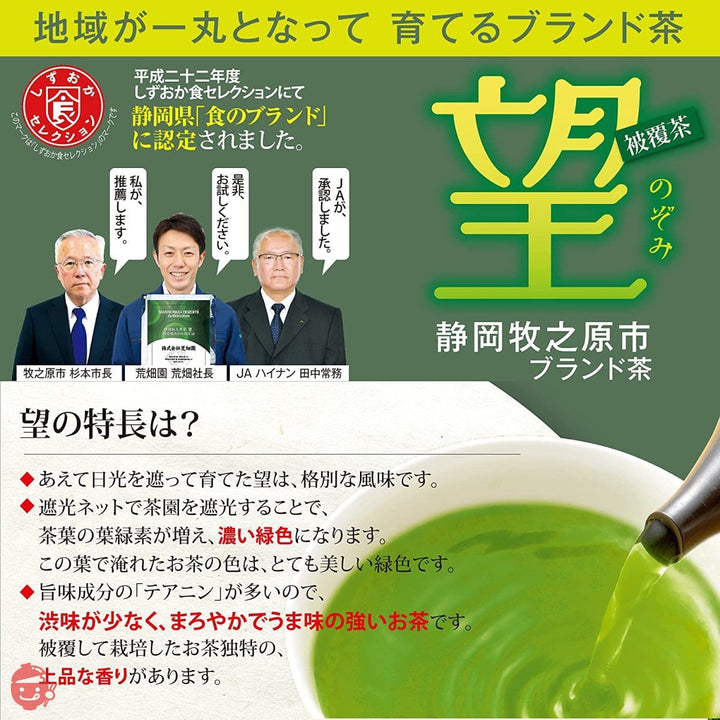 荒畑園 大地の詩「望」 銀印 ティーバッグ 2g×30個 緑茶 お茶 静岡深蒸し茶 かぶせ茶 日本茶 静岡県牧之原市ブランド茶 被覆茶 望銀印の画像