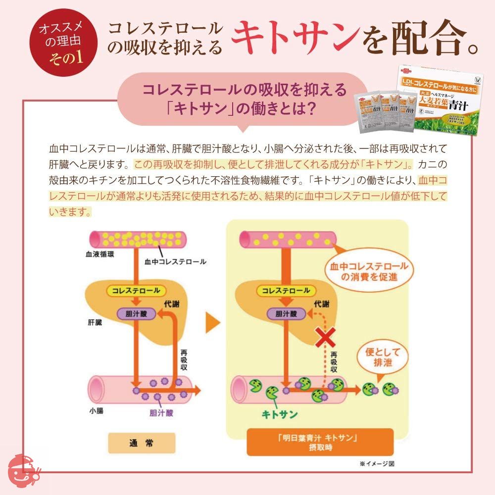 大正製薬 ヘルスマネージ 大麦若葉青汁 ＜ キトサン ＞ [ トクホ 青汁 大麦若葉 LDL コレステロール ] 30袋の画像