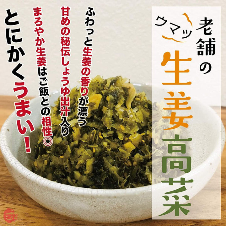 高菜 高菜漬け 国産 九州 福岡 生姜入り きざみ 高菜漬 600g 老舗のウマッ生姜 高菜 200g×3袋セット しょうゆ漬け 長崎県産 生姜 GrandVillageの画像