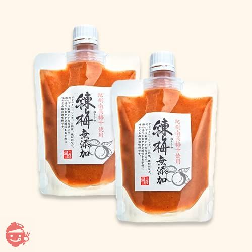 紀州練梅（無添加） 180g 塩分約20% チューブ入【 紀州南高梅干 使用 】練り梅・ねり梅・梅肉 (2個セット)の画像