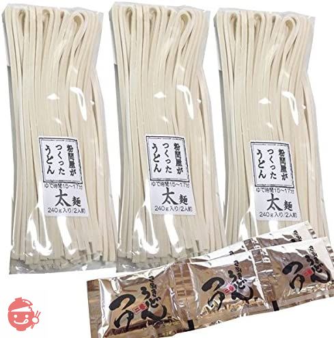 岡坂商店 本場讃岐うどん 太麺 6食分 240g×3袋 めんつゆ付(半生うどん)の画像