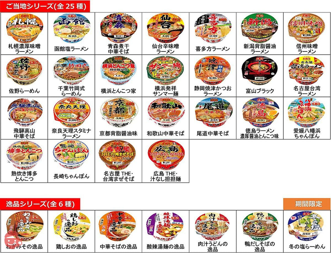 ヤマダイ 凄麺 12種類 食べくらべセット ※時期によりセット内容に変更あり 12個アソートの画像