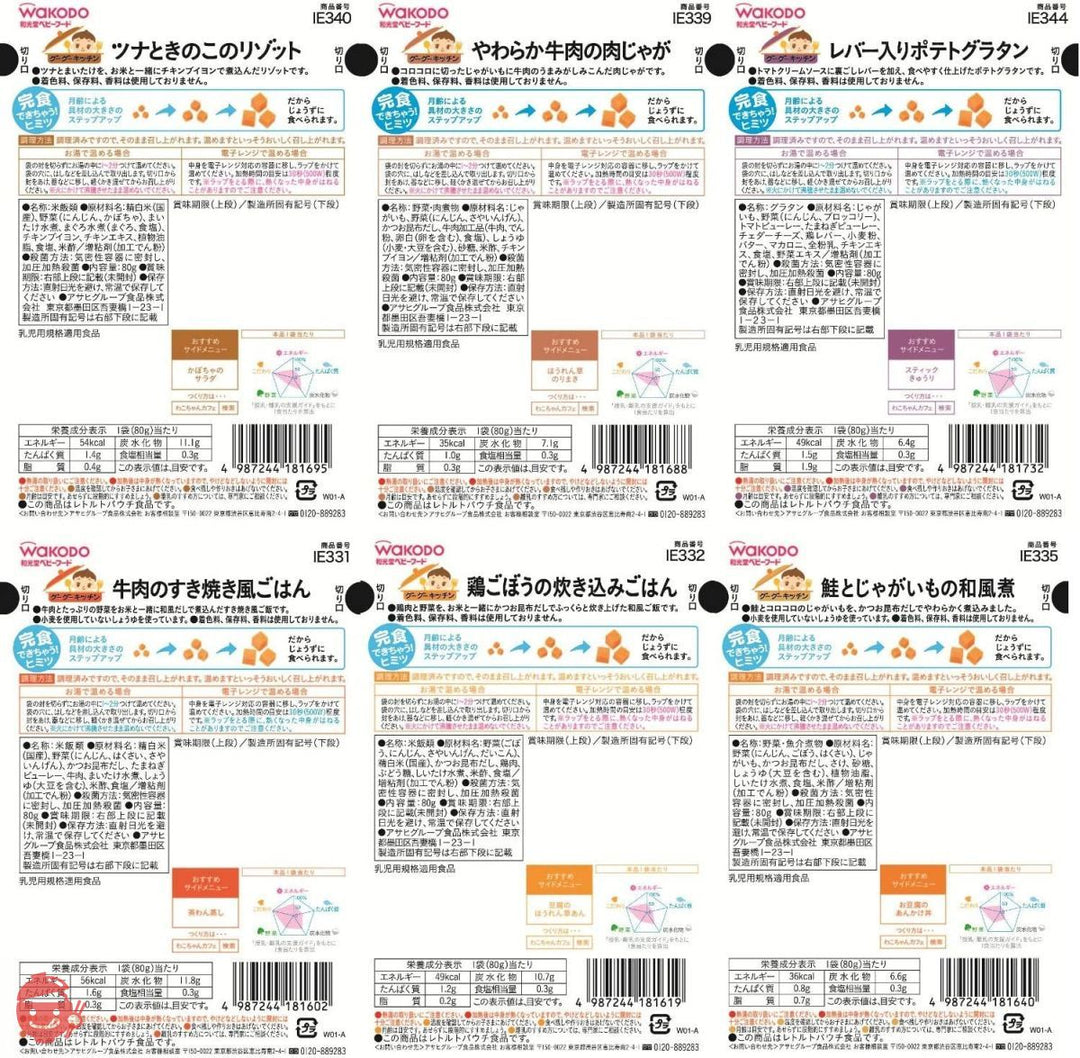 和光堂 グーグーキッチン [9か月頃から] おすすめセット ベビーフード 6種×2袋(12袋)の画像