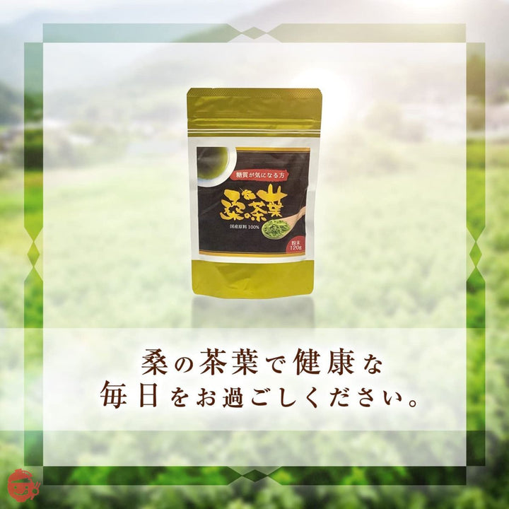 桑の葉茶 桑茶 粉末 特別栽培桑使用糖質制限 お茶 山梨県 農薬除草剤不使用 120g 1袋の画像