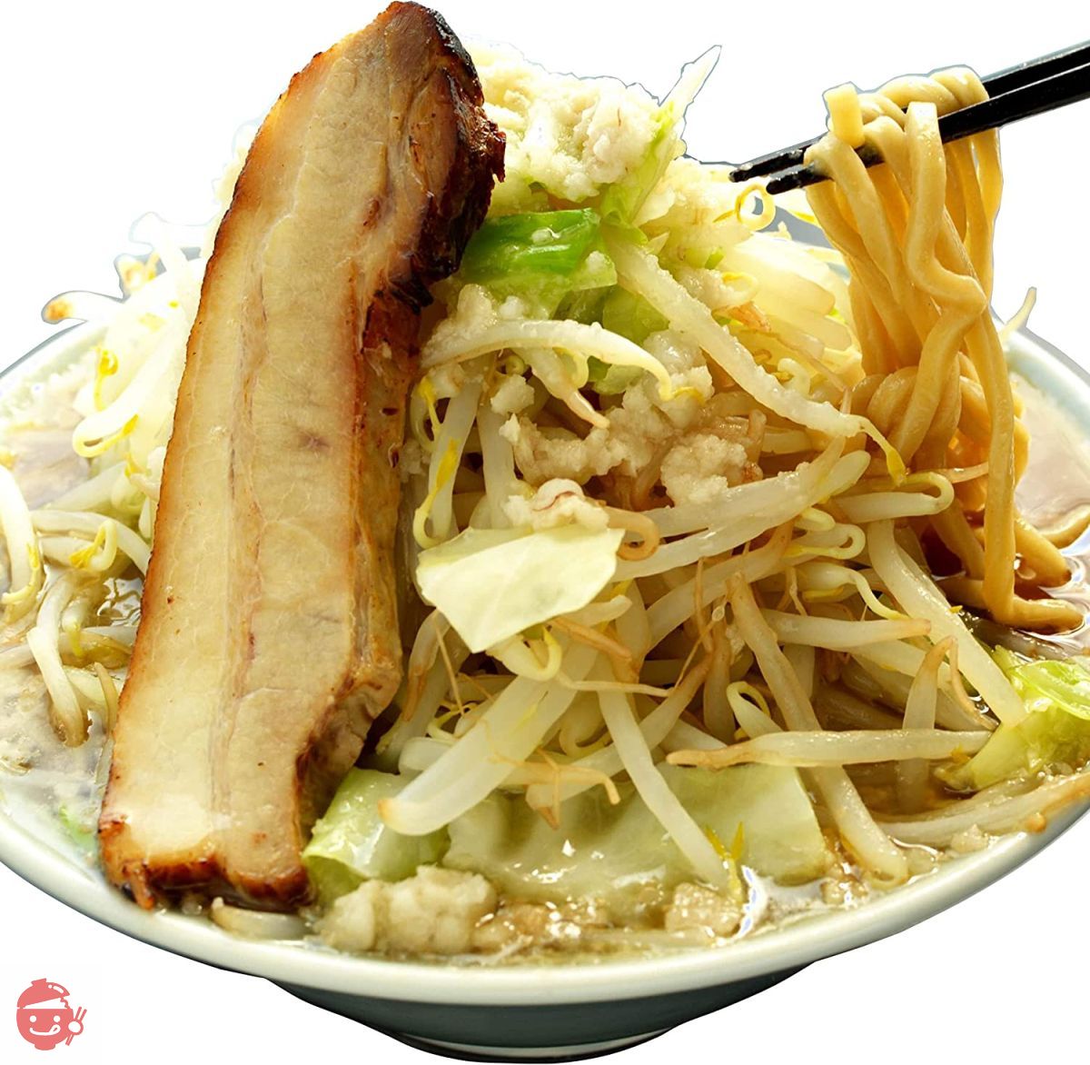 二郎系 超極太 オーション生麺（200g 常温）ラーメン つけ麺 [ごわごわ・ワシワシ食感] 麺くる (麺＆ニンニク豚醤油スープ, 2食) –  Japacle