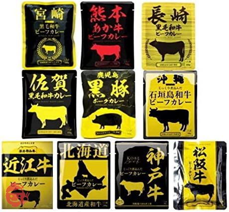 響　国産ご当地和牛肉・豚肉使用レトルトカレー　160g　10種各1袋　計10袋セットの画像