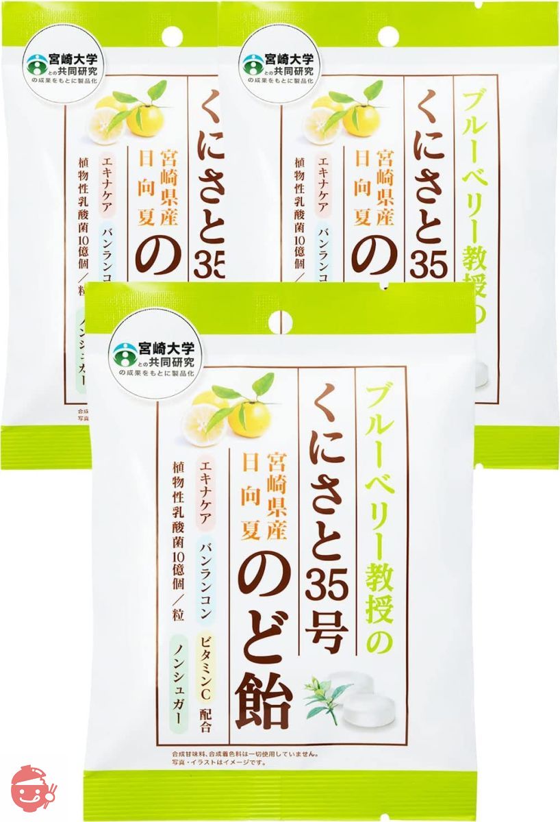 くにさと35号のど飴 のど飴 ノンシュガー エキナケア [ 甘味料 砂糖 不使用 ] バンランコン 糖類0 個包装 花粉症 のどあめ 3袋の画像