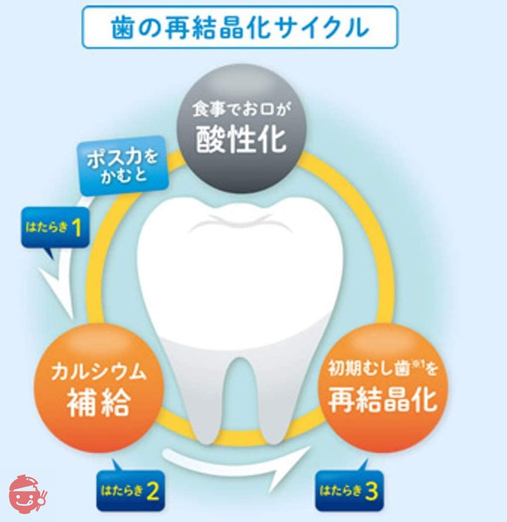 [トクホ] 江崎グリコ ポスカ<クリアミント>エコパウチ 初期虫歯対策ガム 75g×5個 虫歯予防の画像