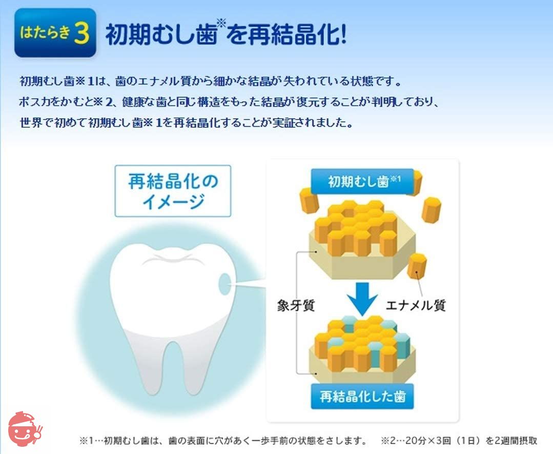 [トクホ] 江崎グリコ ポスカ<クリアミント>エコパウチ 初期虫歯対策ガム 75g×5個 虫歯予防の画像