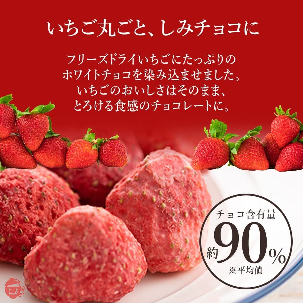 アイリスプラザ 不揃い しみこみチョコ いちご 90g 含浸製法 まるごと しみチョコ ホワイトチョコレートの画像