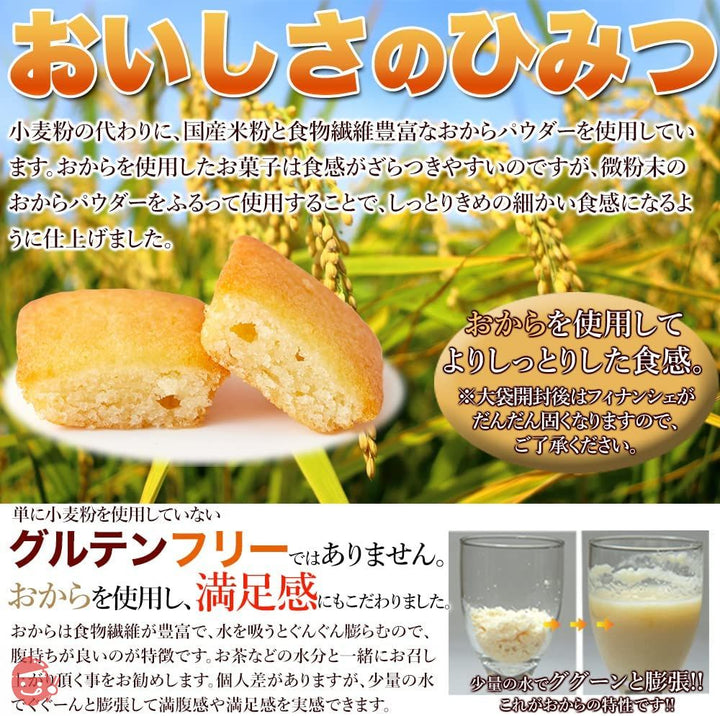 天然生活 グルテンフリーひとくちフィナンシェ (270g) 米粉 おから 焼菓子 スイーツ おやつ 個包装 小麦粉不使用 しっとりの画像