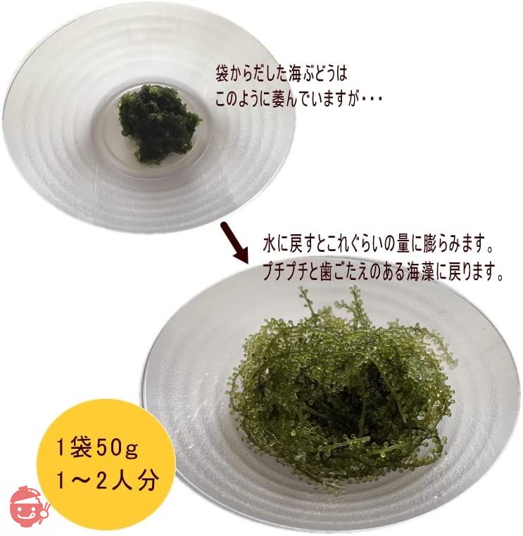 沖縄県産 海ぶどう 50g【たれ付】×2袋の画像