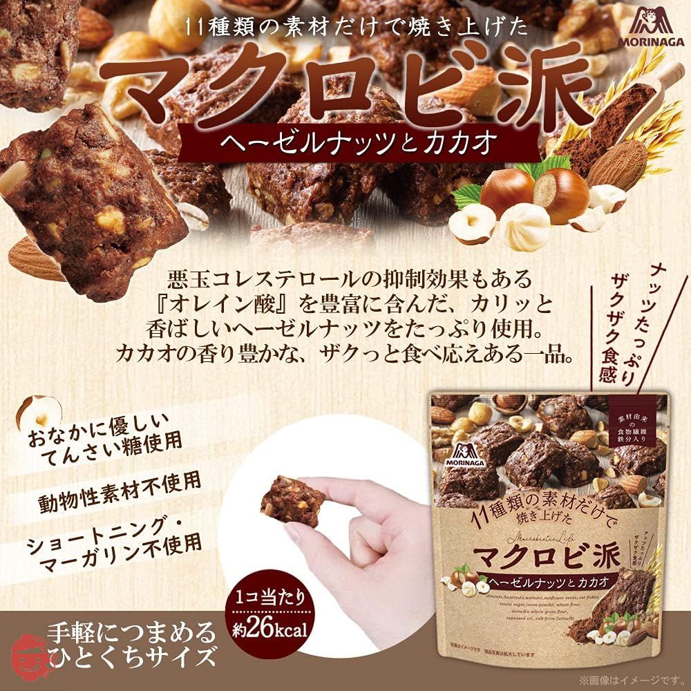 森永製菓 マクロビ派 ヘーゼルナッツとカカオ 100g ×5袋の画像
