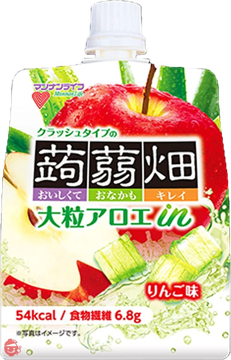 マンナンライフ 大粒アロエinクラッシュタイプの蒟蒻畑りんご味 150g×6個×5パック　計30個の画像