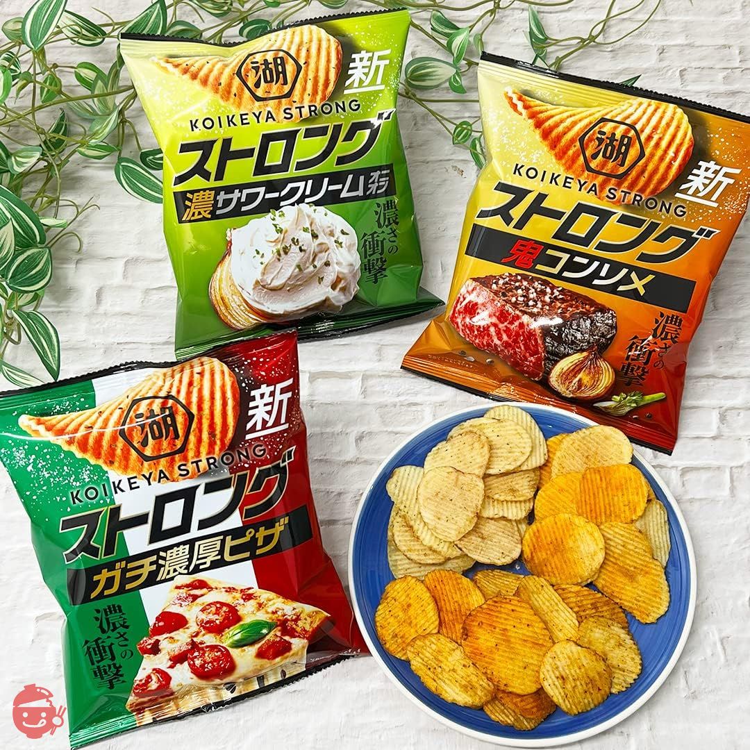 湖池屋 KOIKEYA STRONG ポテトチップス 鬼コンソメビーフ 55g✕12袋の画像